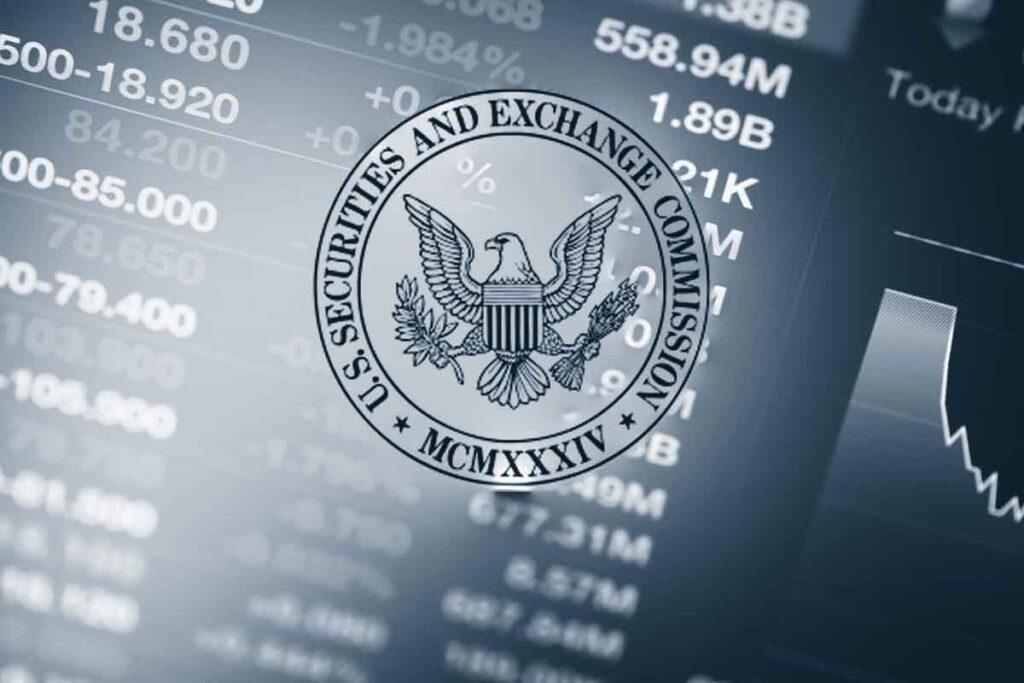 Securities & Exchange Commission (SEC) data photo illustration