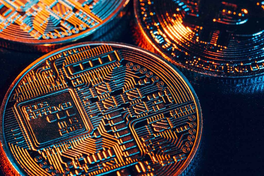 Digital currency crypto token photo illustration
