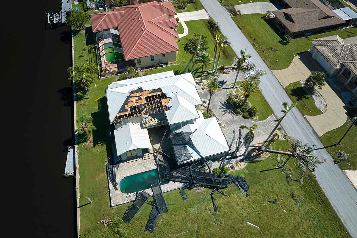 Damage during Hurricane Ian. Photo courtesy Envato